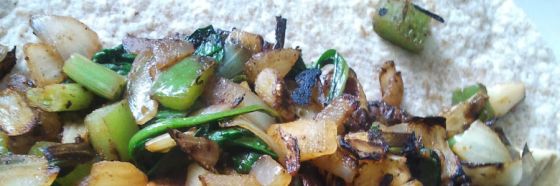 Wrap de espinacas, champiñones y queso