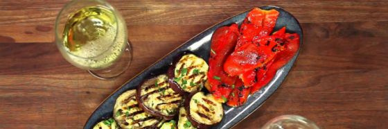 berenjena pimenton grill maridaje vegetariano