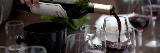 wine pouring in glasses