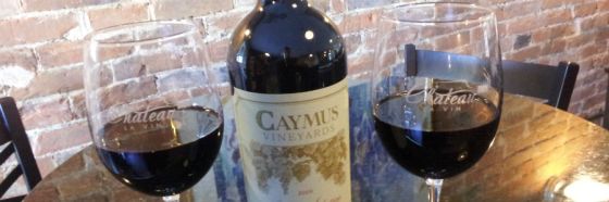 caymus cabernet two glasses