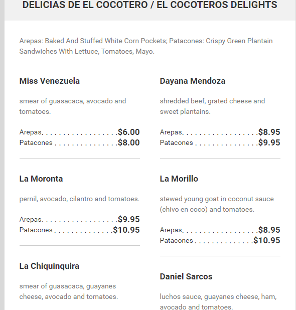 esnobgourmet_menu_arepas_con_nombre_de_misses_el_cocotero_manhattan
